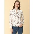 thumbnail image 2 of INSPIRE CHIC Blusa De Manga Larga Con Cuello En V Y Estampado Floral Para Mujer Beige M, 2 of 6
