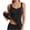 Black, variant on Women's Fall Winter Brushed Thermal Tank Top with Built‑in Bra Slim Fit Seamless Warm Patch Sleeveless Camisole for Cold Weather