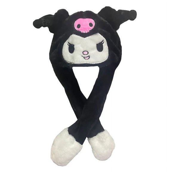 LED Light Sanrioed Kuromi Cinnamoroll Kitty Glowing Plush Ear Move Hat Anime Cartoon Jumping up Ear Novetly Cap Gift for Kids