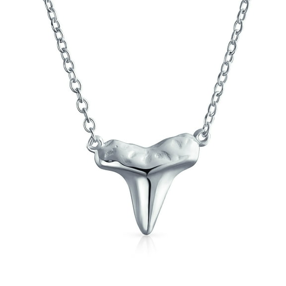 Bling Jewelry Womens Nautical Fisherman Shark Tooth Pendant Necklace in Sterling Silver Finish