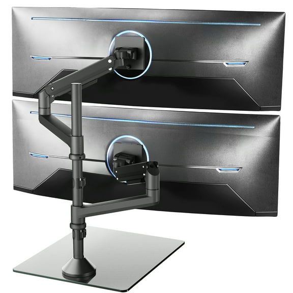 VIVO Pneumatic Dual Ultrawide Monitor Desk Stand, Up to 49 inch Computer Screens