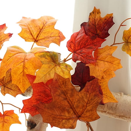 Cheapark 2 Meter Fall Leaf Garland - Artificial Maple Vine For Thanksgiving Halloween Wall Ceiling Decor
