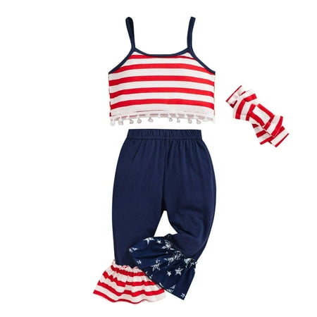 

Sngxgn Girl s 2 Piece Outfit Tie Knot Tank Tops and Striped Paperbag Waist Shorts SetSpring Outfits For Girls 2023 Blue 18-24 Months