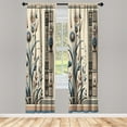 thumbnail image 2 of Ambesonne Floral Curtains 2 Panel Set, Historic Floral Botanical, Pair of - 28" x 95", Slate Blue Beige Tan, 2 of 4