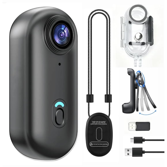 Cámara Corporal Mini 1080P JETO, Cámara POV con Clip y WiFi para Mascotas