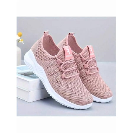 Women s Breathable Knit Lace-Up Sneakers – Lightweight Outdoor Running Shoe (2026)