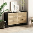 thumbnail image 3 of 51.18" 6-Drawers Rattan Storage Cabinet, Black, 3 of 7