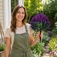 thumbnail image 3 of 5 Pack Artificial Lavender Ground Stakes 19.69in UV Resistant Plastic Purple Flower Bushes with Pointed Rods for Garden Pathway Yard Decor, 3 of 6