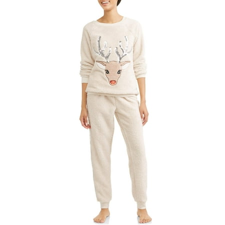 Jamber Set - Jammers Women's and Women's Plus Reindeer Plush Twosies Set