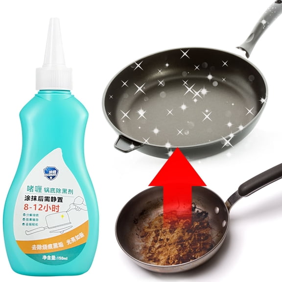 Iuhan Pot Bottom Cleaner Gel, Stainless Steel Cleaner And Rust Remover, Strong Decontamination Gel For Kitchen Pots Pans Utensils Sinks, 150ml Cleaning Gel
