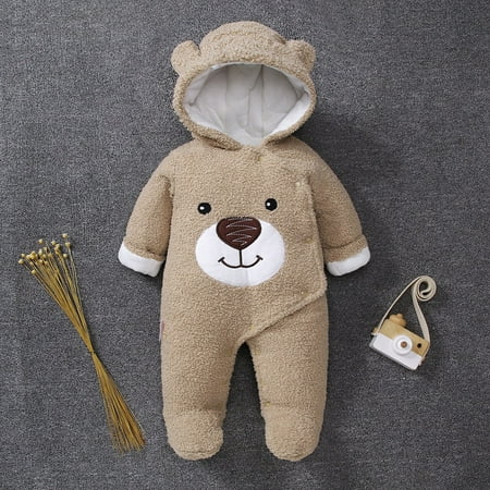 

Toddler boy clothes Infant Newborn Baby Girls Boys Bear Warm Thick Snowsuit Hooded Coat Jumpsuit Fragarn