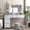 White, variant on Black Vanity with Mirror and Lights Makeup Vanity Desk with 5 Fabric Drawers Dressing Table with Storage Drawers for Bedroom
