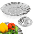 thumbnail image 2 of Vegetable Steamer Basket, Premium Stainless Steel Veggie Steamer Basket - Folding Expandable Steamers, 2 of 7