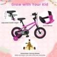 thumbnail image 6 of Costway 12 Inch Kids Bike with Training Wheels, Dual Hand & Coaster Brakes, Adjustable Seat Pink, 6 of 10