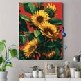 thumbnail image 4 of Vibrant Sunflower Botanical Canvas Wall Art, Bright Floral Print for Living Room, Bedroom, Kitchen and Dining Room Decor, 4 of 8