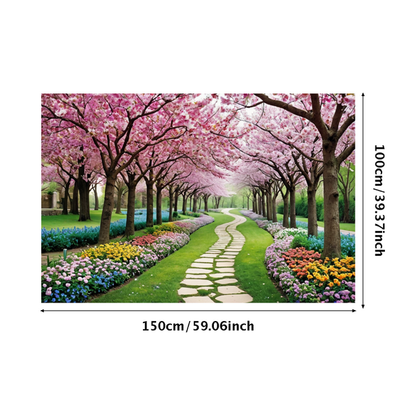 LUUFILx Cherry Blossom Themed Background Banner Spring Party Decorations Backdrop for Garden Parties Outdoor Celebrations Photo Shoots