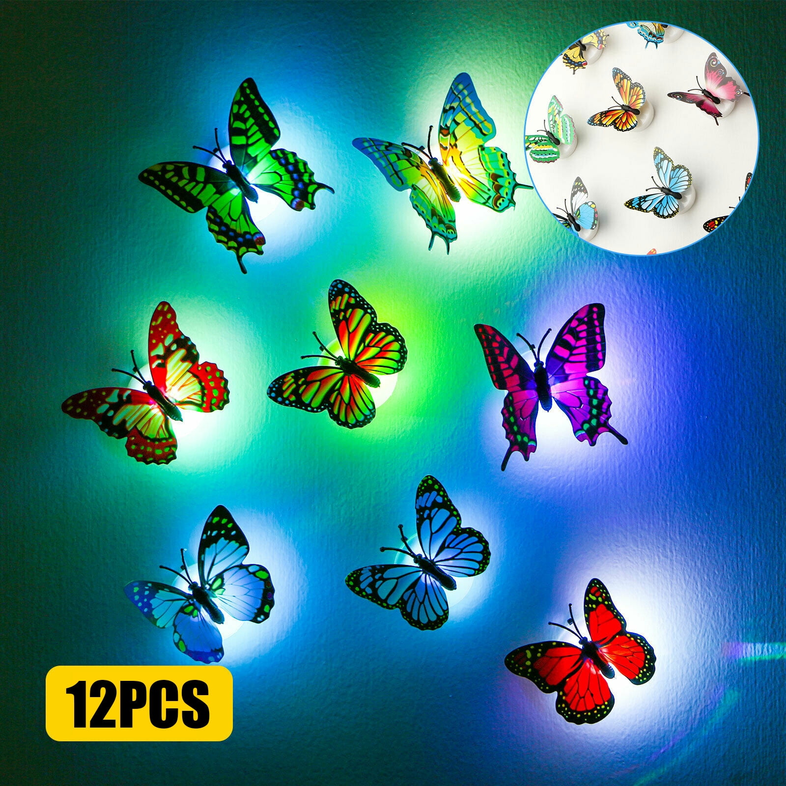 6 Butterfly Decals Stickers Wall Mirror Home in Flight 3D Butterflies Removable 
