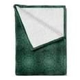 thumbnail image 2 of Baroque Soft Flannel Fleece Throw Blanket, Monochrome Style Natural Streaks Drawn by Hand, Cozy Plush for Indoor and Outdoor Use, 70" x 90", Hunter Green Mint Green, by Ambesonne, 2 of 5