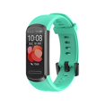 thumbnail image 1 of Correa de muñeca para Hua-wei Band 4, reloj inteligente deportivo suave, correa de silicona, pulsera inteligente de repuesto, verde Feliz Sencillez, 1 of 5