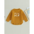 thumbnail image 2 of Bagilaanoe Newborn Baby Girl Knit Romper Sweater Long Sleeve Bodysuits Letter Embroidery Pullover 3M 6M 9M 12M 24M Infant Warm Jumpers Tops Fall Loose Knitwear, 2 of 8