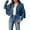 Dark Blue, variant on Women's Fashion Solid Color Long Sleeve Fitted Fringe Short Motorcycle Jacket for Women Casual Versatile Street Style Edgy Notched Collar Cropped Zippered Coat for Women Green,XXXL