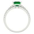 thumbnail image 4 of 3.36 ct Brilliant Princess Cut Emerald 14k White Gold Solitaire with Accents Engagement Bridal Wedding Ring Band Set size 3.75, 4 of 7