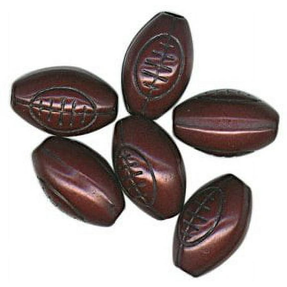 Darice Team Sports Beads, 12mm, Football, 10-Pack Multi-Colored