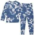 thumbnail image 2 of FORMRS Long Sleeve Top and Pants Pajama Set for Niños 2-Piece Sleepwear, Sizes 18M-8Y, Floral Ocean Waves, 2 of 6