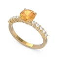 thumbnail image 2 of 2.25 Carat Round Shape Natural Diamond & Citrine Gemstone Classic Ring for Birthday Gift 14K Yellow Gold Size 9.5 by Diamond-Capitals, 2 of 7