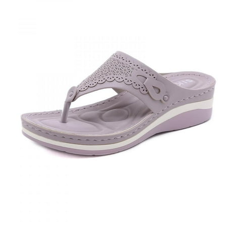 

Todqot Slippers for Women- Sandals Women Flat Anti Slip Comfy Summer Quick Dry indoor outdoor Purple 40