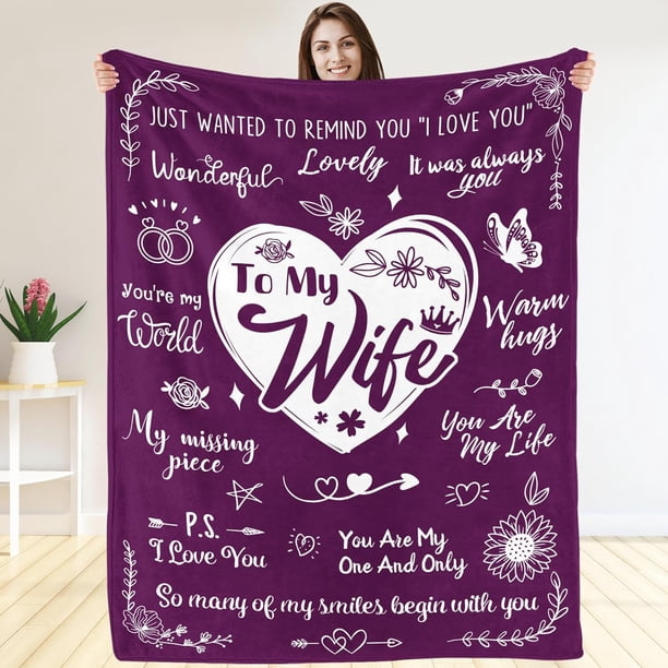 LHSHID Gifts for Wife from Husband to My Wife Blanket Wife Gifts from Husband Boyfriend Birthday Gifts for Wife for Wife from Husband Wife Blanket from Husband 30"x40"