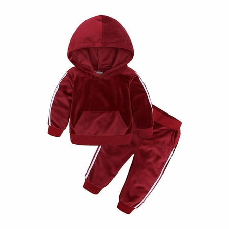 

Ganfancp Girls Velvet Hooded Pullover & Pants Set Comfortable Cotton-Poly Blend Ages 6M-7Y Stylish Ruffles for Casual Wear & Occasions Sales Today Clearance