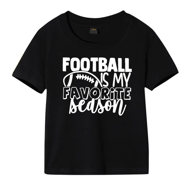 Gibobby Blusa Niñas Camisetas con estampado de de Rugby de manga corta para niños y niñas, ropa de moda (Negro, 9-10 Años)