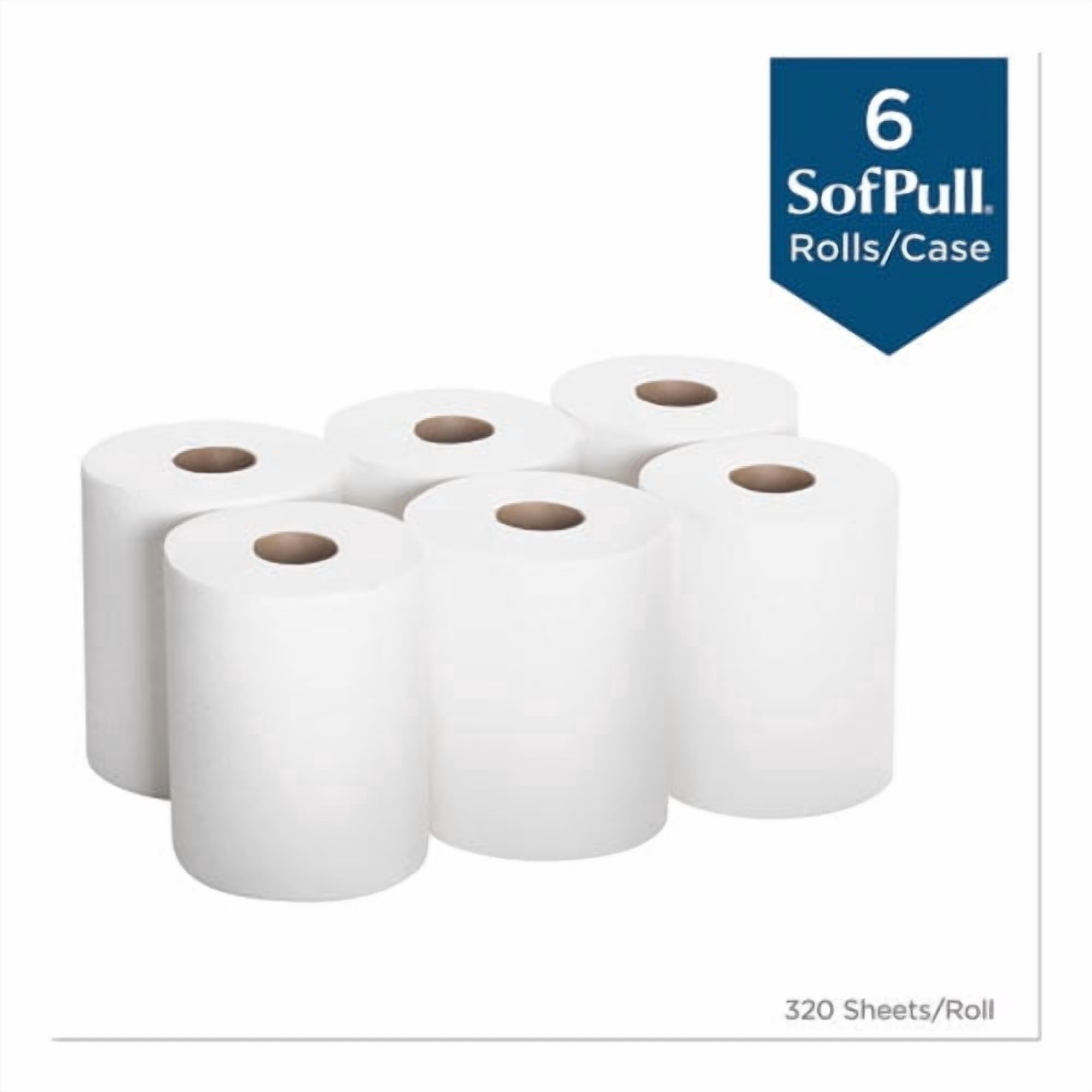 SofPull CenterPull Perforated Paper Towels, 1-Ply, 7.8 x 15, White, 320/Roll, 6 Rolls/Carton | Bundle of 2