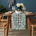 thumbnail image 2 of Green Eucalyptus Leaves Table Runner - 120 Inch Long, Kitchen Dining Table Runner Dresser Scarves, Daisy Floral Farmhouse Decor for Coffee Tables Wedding Party Banquet, 2 of 8