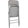 thumbnail image 4 of 4 Pack Heavy Duty Folding Chairs, Fabric Padded Seat & Back, Steel Frame, 350 lbs Capacity, Portable Chairs for Extra Seating, Parties, Office & Home Fab Grey, 4 of 8
