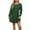 Green, variant on Enjoytime Mini Dresses for Women Solid Color Crewneck Long Sleeve Pleated Casual Dress Fashion Elegant Party Dresses Green L