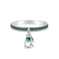 thumbnail image 5 of Santuzza Sterling Silver Dangle Green Enamel Tulip Green Spinel Cubic Zirconia Beaded Ring for Women, 5 of 5