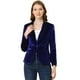 thumbnail image 1 of Abrigo de Oficina Allegra K Chaqueta de Terciopelo Azul Real XS para Mujer, 1 of 7