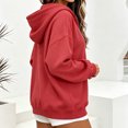 thumbnail image 4 of Hueook Zip Up Hoodie Women 1/4 Zip Half Neck Long Sleeve Casual Sweatshirt with Pockets Red M, 4 of 7