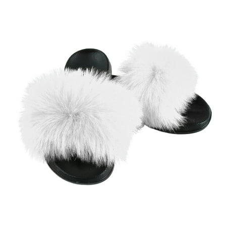 

Babysbule Womens Clearance Sandals European And American Fashion Wool Slippers Wear Flip Flops Home Slippers