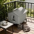 thumbnail image 5 of Deeceymbur Waterproof Sunproof Insulated Outdoor Feral Cat Shelter Portable Pet Tent Yard Garden Cat Kennel, 5 of 6