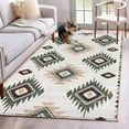 thumbnail image 2 of Sage Green Aztec 3'x5' Washable Rug, Southwest Boho Ethnic Chic Motifs Non-Slip Area Rugs for Entryway Kitchen Classroom, Dorm Throw Carpet, Low Pile Soft Indoor Floor Mat, 2 of 9