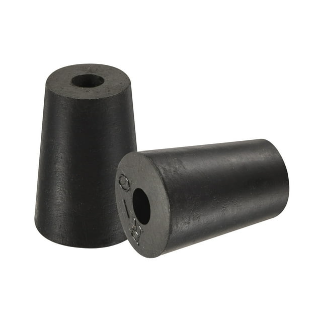 Uxcell Tapón de goma cónico de 13 mm a 17 mm con agujero para laboratorio y hogar, paquete de 5, color negro