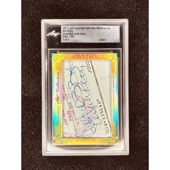 Bill Bixby 2017 Leaf Masterpiece Cut Signature certified signed card 1/1 JSA Incredible Hulk