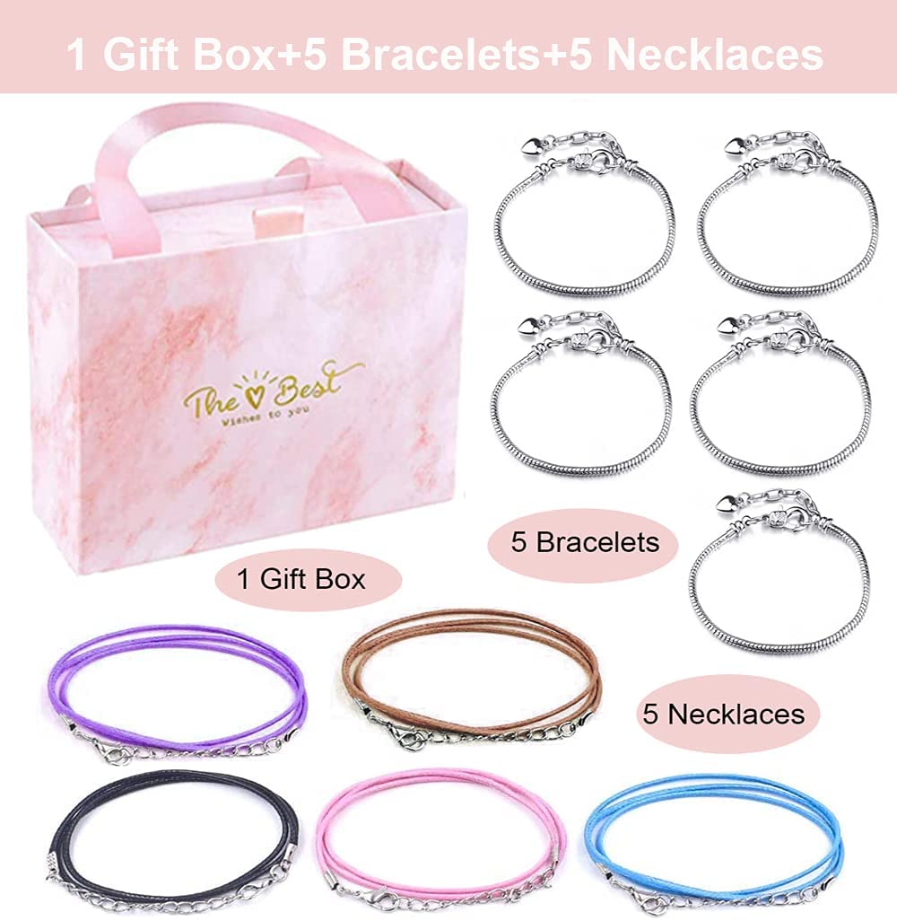 HANRU Charm Bracelet Making Kit for Girls, Kids' Jewelry Making Kits Jewelry Making Charms Bracelet Making Set with Bracelet Beads, Jewelry Charms and DIY Crafts with Gift Box（93PCS） - image 5 of 9