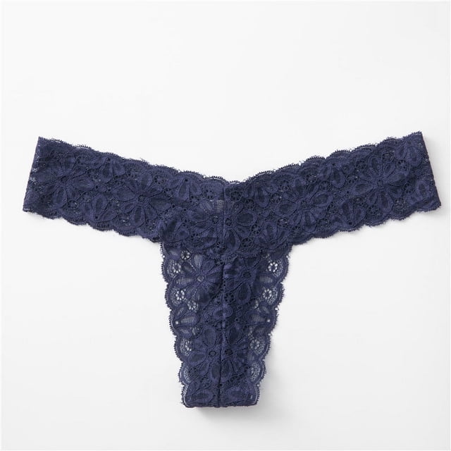 Tanga sexy de encaje de algodón con entrepierna y cintura baja para mujer