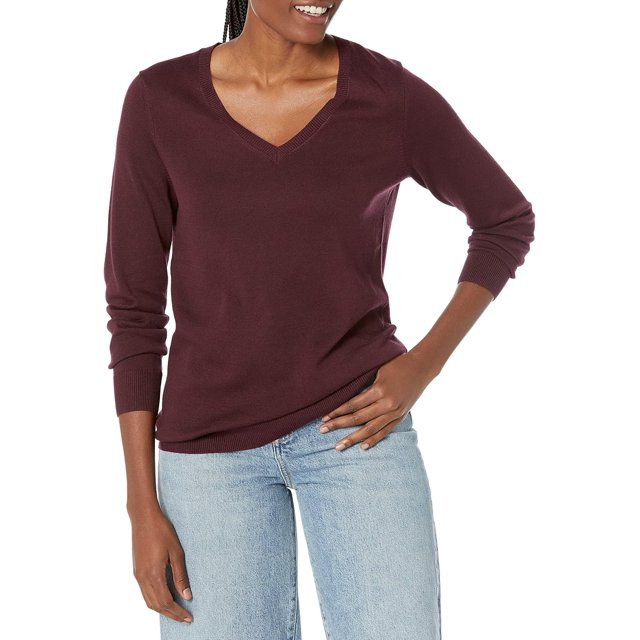 walmart Essentials Womens Lightweight V-Neck Sweater