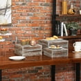 thumbnail image 4 of MyGift Torched Brown Wood Stackable Display Cake Stand, Dessert Box Riser, Set of 3, 4 of 6