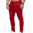 thumbnail image 3 of LEEy-world Mens Joggers Men's Quick Dry Hiking Pants Running Jogger Drawstring Sweatpants Zipper Pockets Red,3XL, 3 of 3
